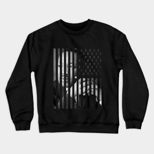 MLK - American Flag Crewneck Sweatshirt by PlanetJoe